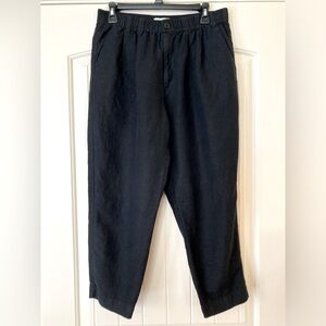 Madewell cropped black linen pants. Perfect for summer!